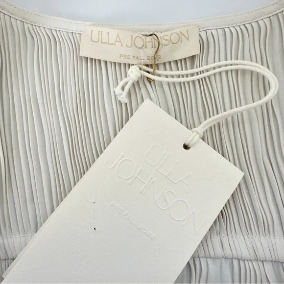 NWT Ulla Johnson Valeria Opal Plisse Satin Pleated Dress Gown Size 10 - Picture 11 of 13